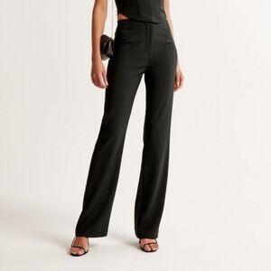 Abercrombie & Fitch High Rise Slim Boot Trousers in Black